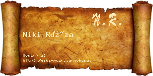 Niki Róza névjegykártya